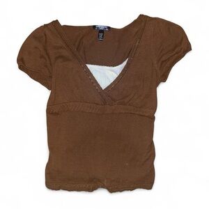 Banana Republic Brown V-Neck Blouse